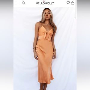 Hello Molly started with a kiss orange midi dress. Size 2.